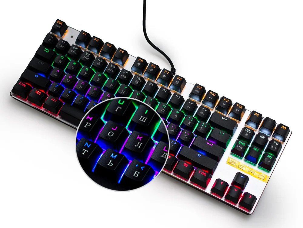 Проводная Механическая клавиатура 87/104 ключей RGB синий переключатель светодиодный подсветкой anti-ореолы для игры русский/английский/ испанский макет