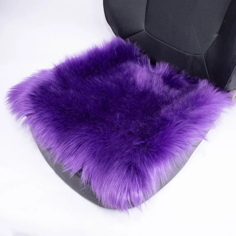 1x Purple Front Seat KAWOSEN универсальный чехол для автокресла из искусственного меха, длинные Чехлы для автокресел из искусственного меха, зимняя теплая подушка для автокресла LFFS01 - Название цвета: 1x Purple Front Seat