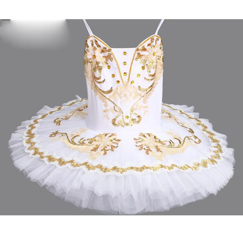 

Белое профессиональное платье-пачка балерины с блестками, танцевальное платье, детские костюмы-пачки для блинов, карнавальное балетное пла...