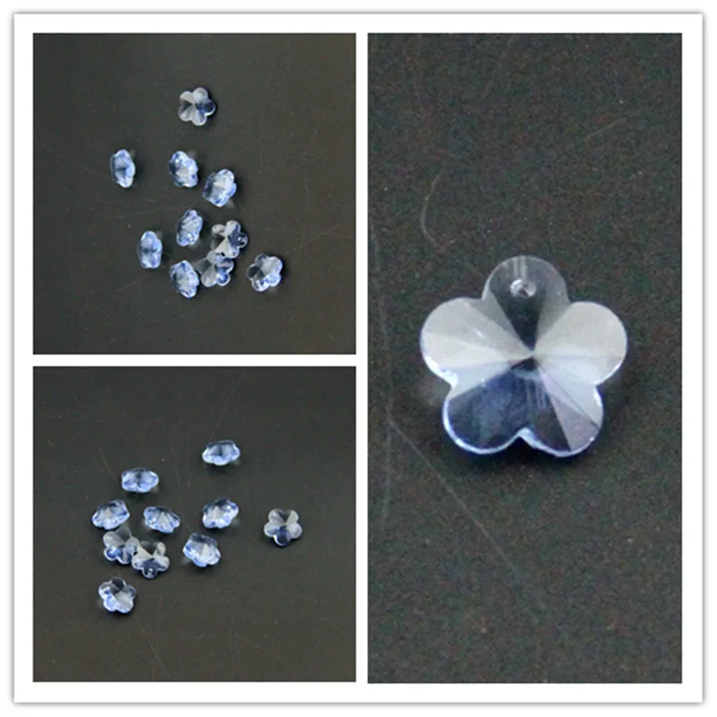 Большое количество 2000 шт. 14 мм хрустальные цветочные бусины 1 отверстие Lt синяя