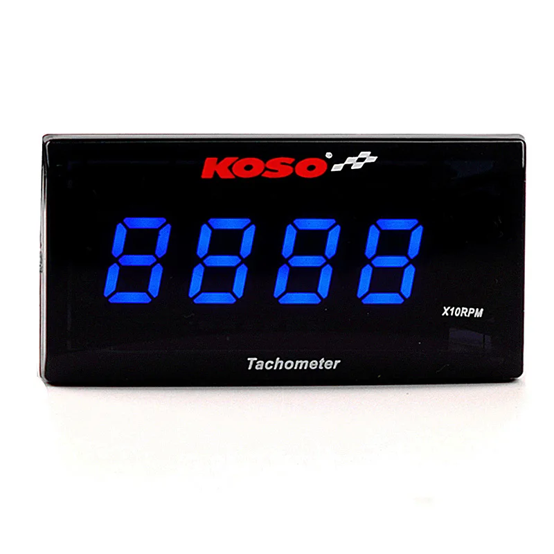 Blue Цифровой тахометр Koso мини квадратный дисплей Калибр для Yamaha NVX NMAX XMAX 300 400 Кафе racer dio счетчик оборотов мотоцикла - Цвет: Blue