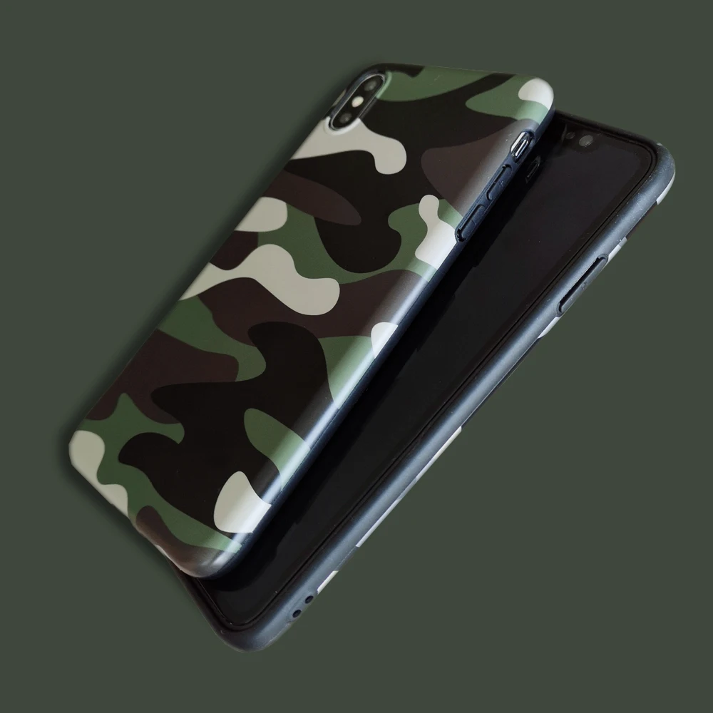 Чехол Камуфляжный UBERAY для iPhone XS Max XR 6 6S 7 8 Plus мягкий полноразмерный защитный чехол