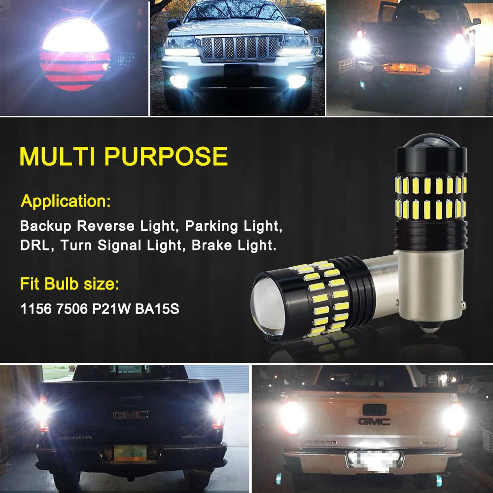 2x1156 7506 BA15S P21W 5630 5730 светодиодный задний фонарь для автомобиля дневной ходовой