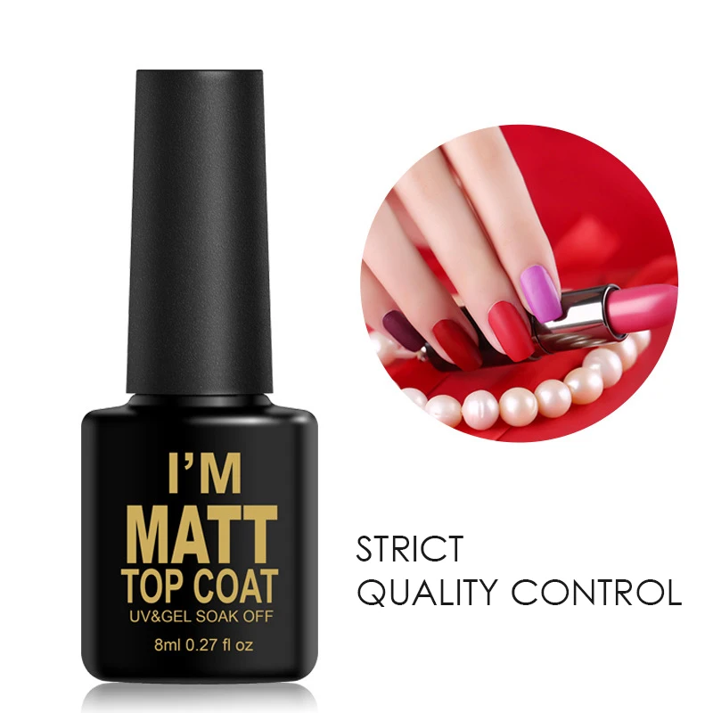 Матовый лак для ногтей прозрачный матовый клей Top Гелевый Nail Art ультафиолетовый