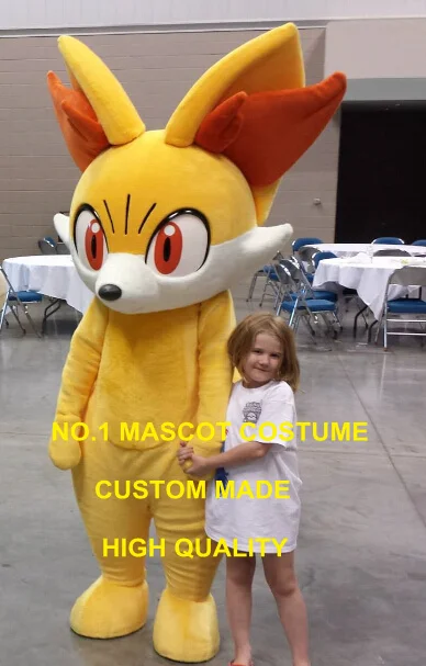 Костюм талисмана Fennekin Карманный Монстр аниме Cosply Костюмы нарядное платье