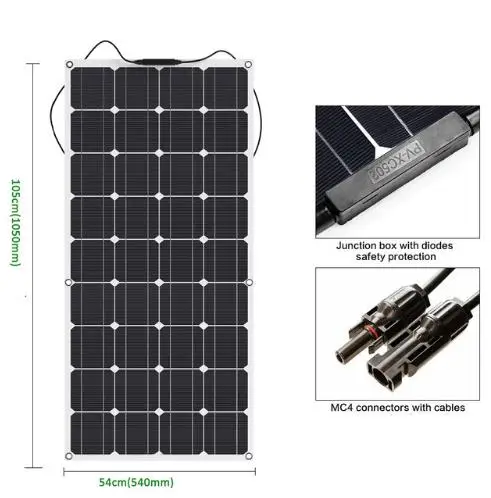 

Appearance of the new solar panels, flexible for the roof, roof, outdoor travel electricity, power 100w 12v charge