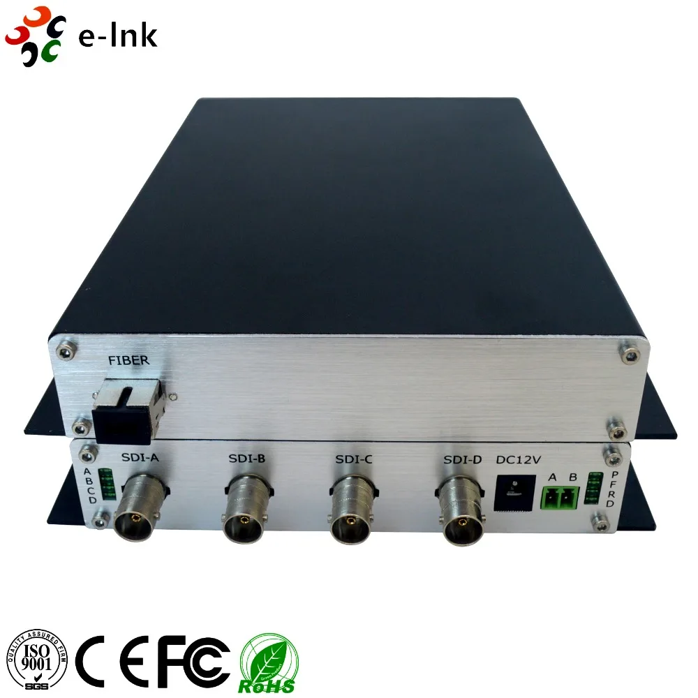 4Ch SM 20 км 3G-SDI волоконный передатчик и приемник