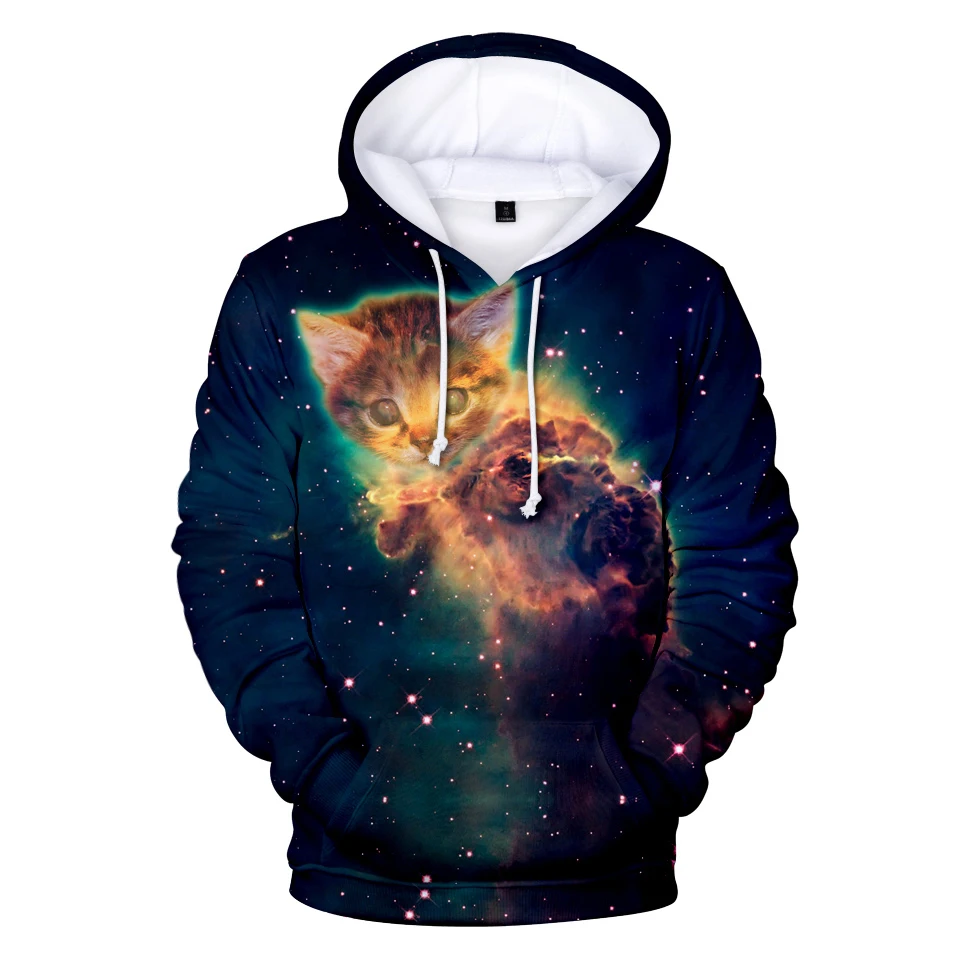 

Звездное небо забавный кот Принт Спорт Хип-хоп 3d толстовки Толстовка для мужчин и женщин толстовка с капюшоном топы на каждый день с длинным...