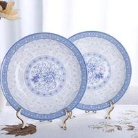 guci ceramic plate suit bone china tableware chinese simple dish deep disc household microwave oven