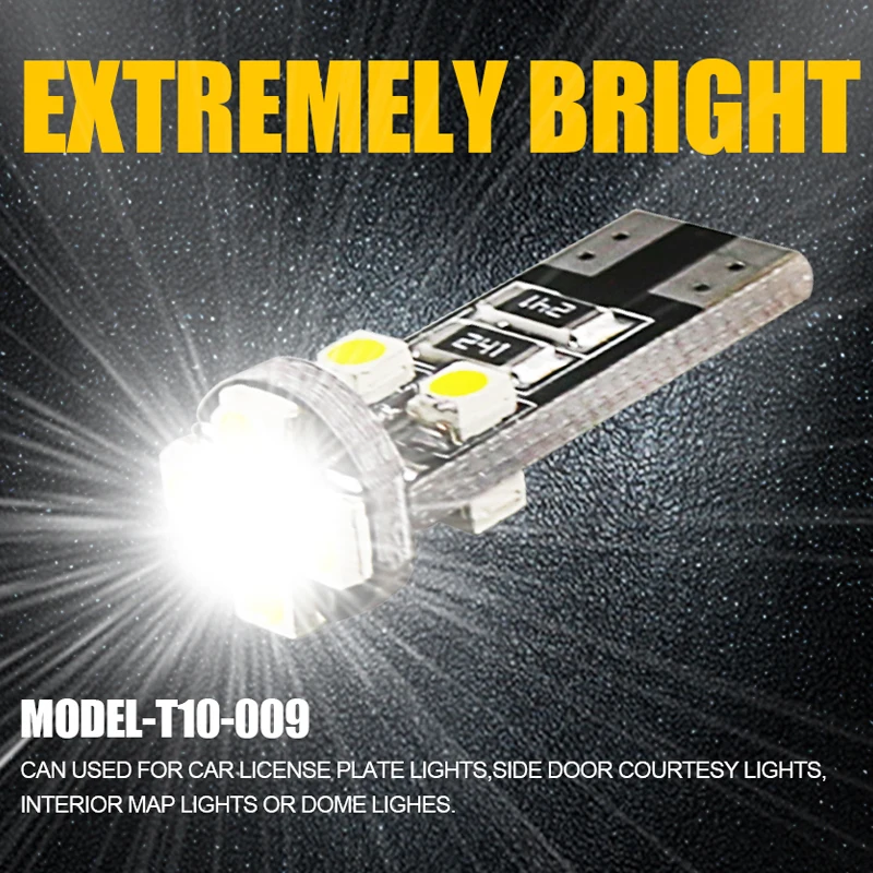 4 шт. автомобильные лампы hlxg T10 W5W 194 168 8 SMD 5050 с клиновидным цоколем для чтения
