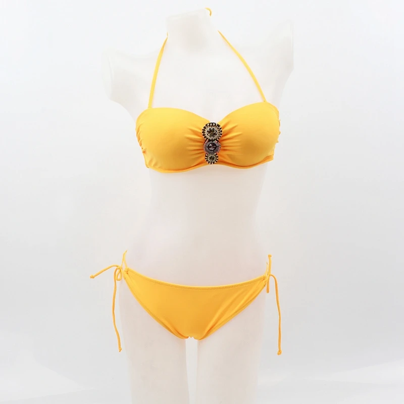 SWIMMART 2017 Sexy Bikinis Swimsuit Женщин Купальники Короткий Топ Холтер кнопка Бразильской
