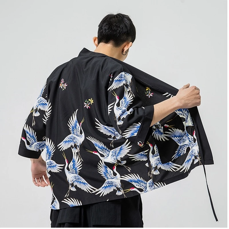 Японские кимоно кардиган для мужчин haori yukata мужской самурайский костюм одежда