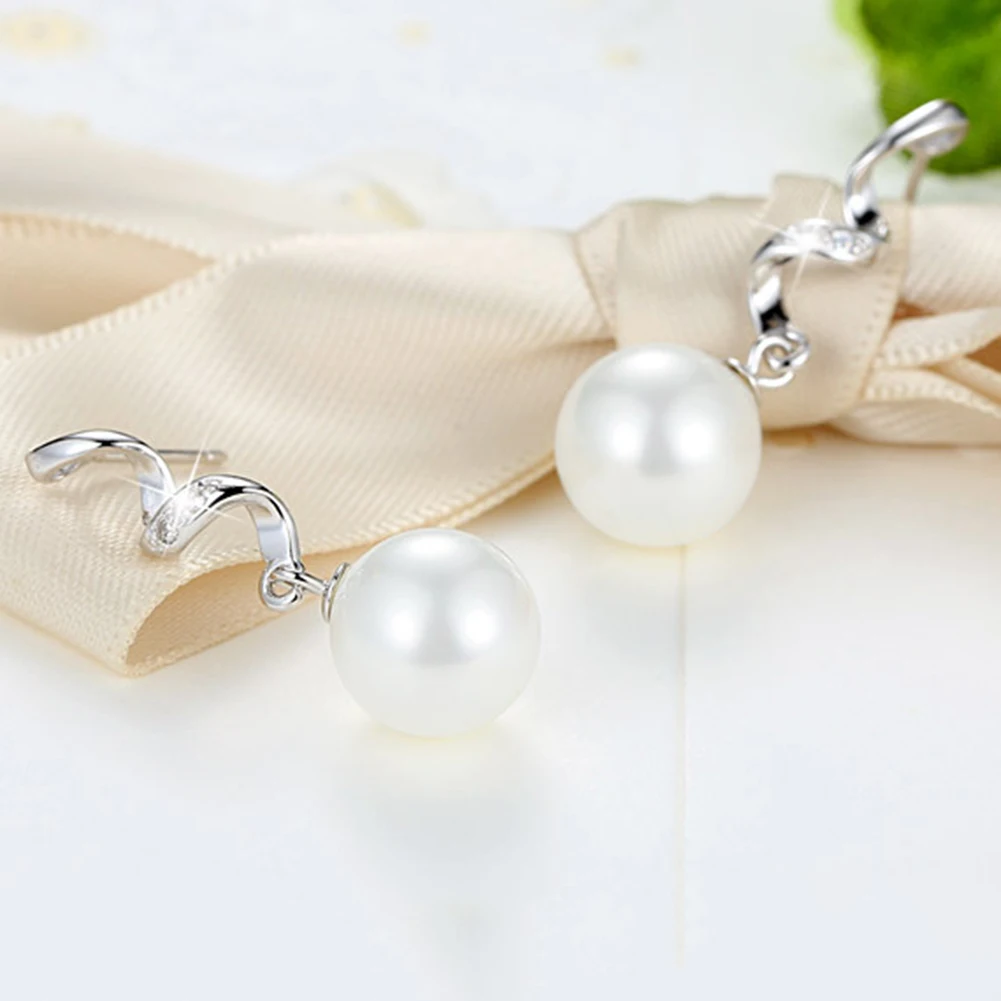 Модные волнистые стразы из искусственного жемчуга длинные висячие серьги