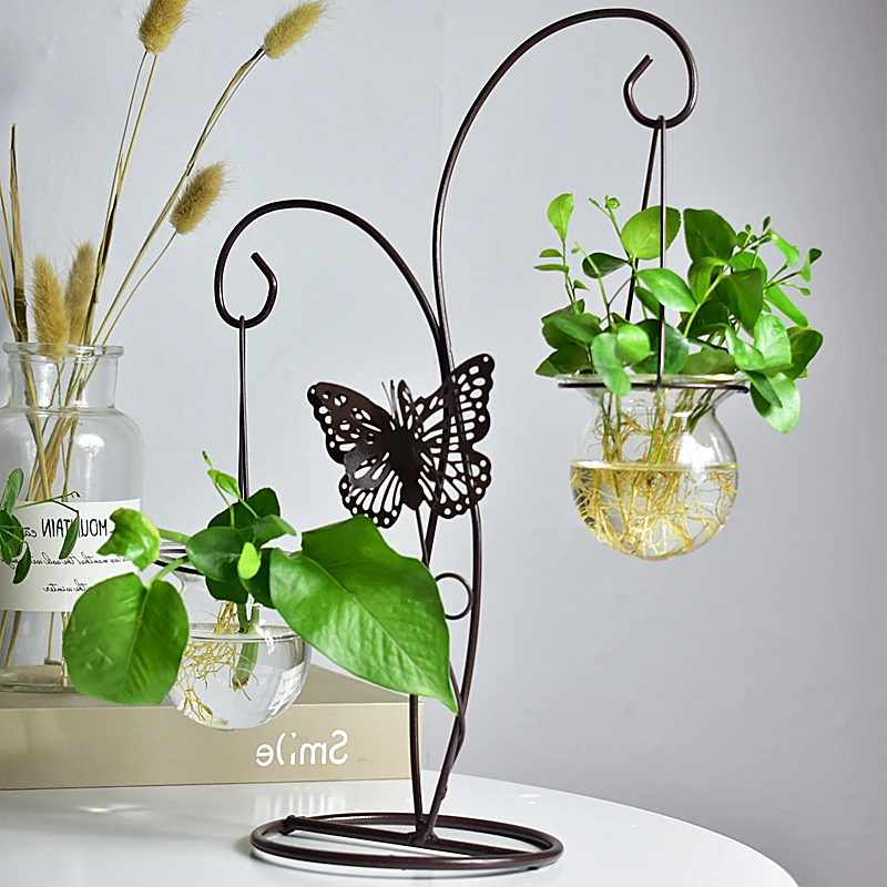 Европа железная стойка стеклянный террариум контейнер бабочка гидропоники