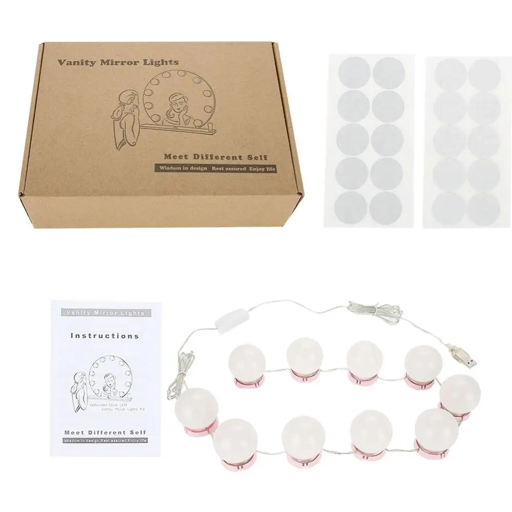 

LED Makeup Bulbs Mirror Light Vanity Mirror Lights LED Lamp Kit Vanity Lights Stepless Wall Lamp Lens Headlight LED Bulbs Kit