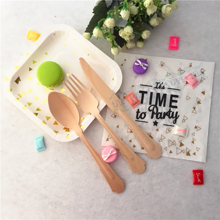 80 человек столовая посуда золотые бумажные тарелки для вечеринки