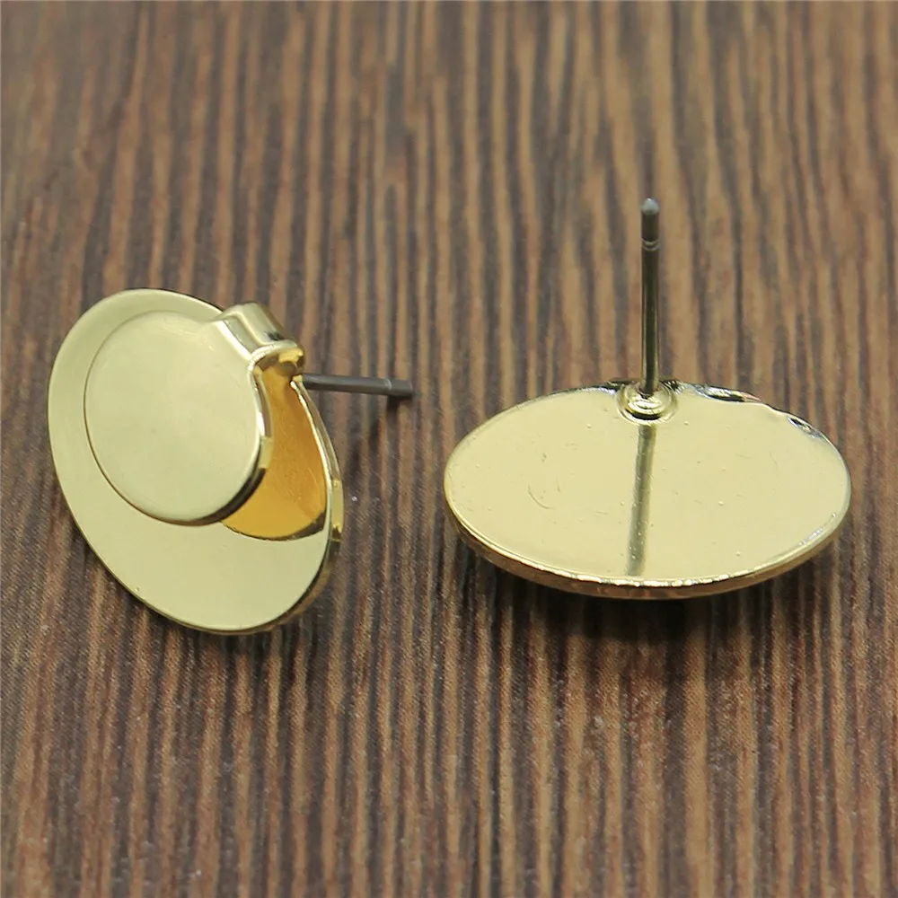 K4154-17x13mm 2 шт. Высокое качество медный материал серьги фурнитура золотые искаженные серьги основа соединители фурнитура для украшений и компонентов - Цвет: K4154-17x13mm