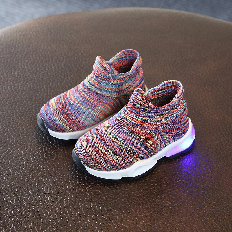 Мягкая детская обувь Носки Кроссовки для мальчиков Розовые кроссовки девочек