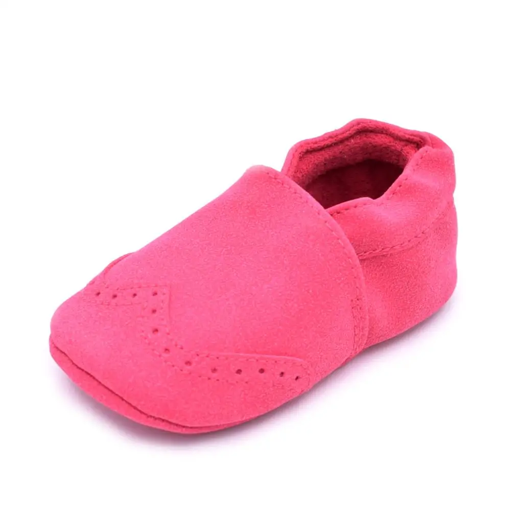Hot pink Новинка; мокасины из флока для малышей; обувь для новорожденных; мягкая подошва; Детские Сникеры - Цвет: Hot pink