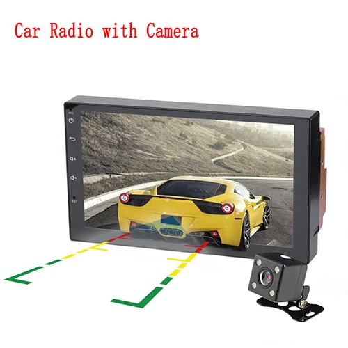 with backup camera Camecho автомобильное радио " Сенсорное Зеркало Ссылка автоаудио мультимедийный плеер MP5 плеер Авторадио Bluetooth Камера заднего вида магнитофон - Цвет: with backup camera