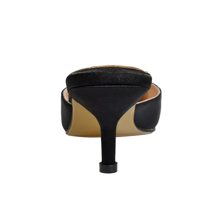 MLJUESE/женские шлепанцы из шелка украшенные кристаллами без шнуровки летние