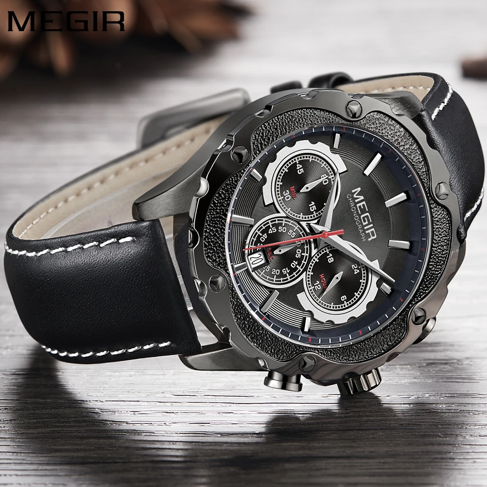 Часы Megir Мужские кварцевые аналоговые модные спортивные армейские в стиле