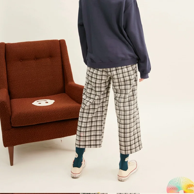 Новый дизайн женские весенние прямые брюки длиной до щиколотки винтажные