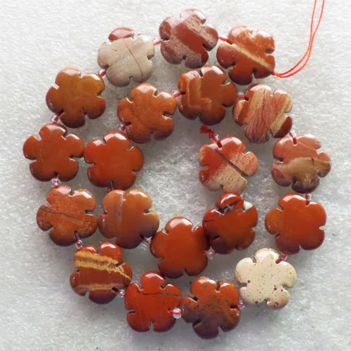 (1 прядь/партия) Оптовая Продажа Натуральные резные красные яшмы с цветком из