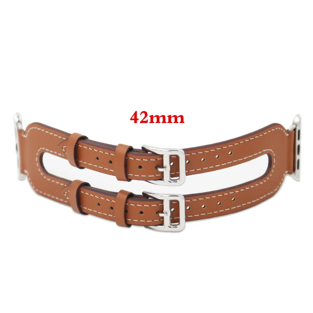 42mm Brown Ремешок из натуральной кожи для apple watch band 44 мм 38 мм iwatch band 42 мм 40 мм correa браслет ремень ремешок для apple watch 5 4 3 - Цвет ремешка: 42mm Brown