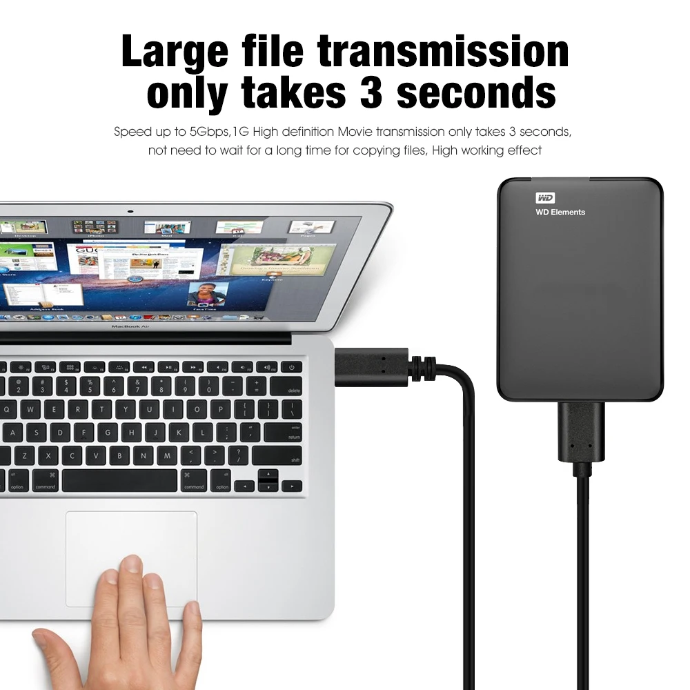 Кабель USB C к Micro 3,0, кабель type C к Micro B, кабель для быстрой зарядки USB Micro 3,0 к type C, Суперскоростной кабель для передачи данных на HDD