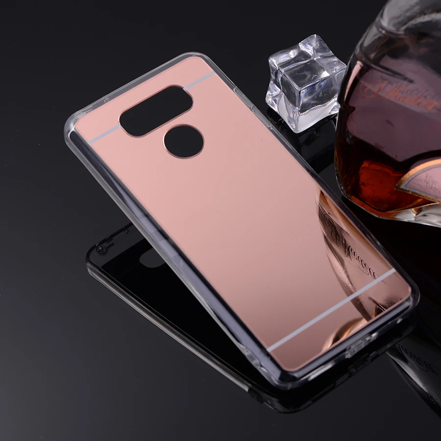 Rose Роскошное зеркало ТПУ Капа Мягкий силиконовый чехол для LG G5 G6 V30S ThinQ V20 V30 Plus Защитная крышка для LG G 6 G 5 V 20 V 30 чехол s - Цвет: Rose