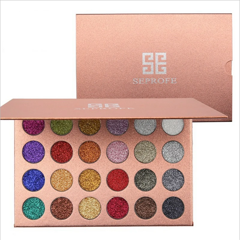 24 цвета блестки тени для век косметика водостойкие Перламутровые палитра