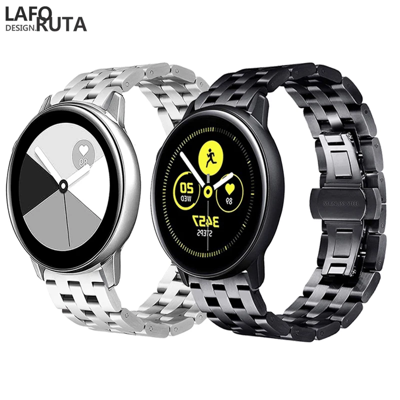 Металлический ремешок Laforuta для Samsung Galaxy Watch Active 42 мм 20 из нержавеющей стали часов