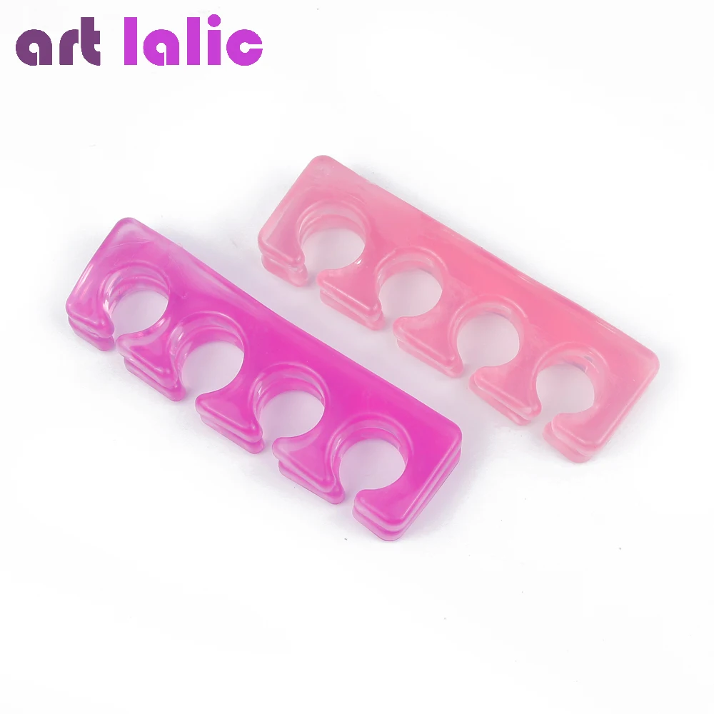 

1Pair Silicone Soft Form Toe Separator / Finger Spacer For Manicure Pedicure Nail Tool Flexible Soft Silica Random Color