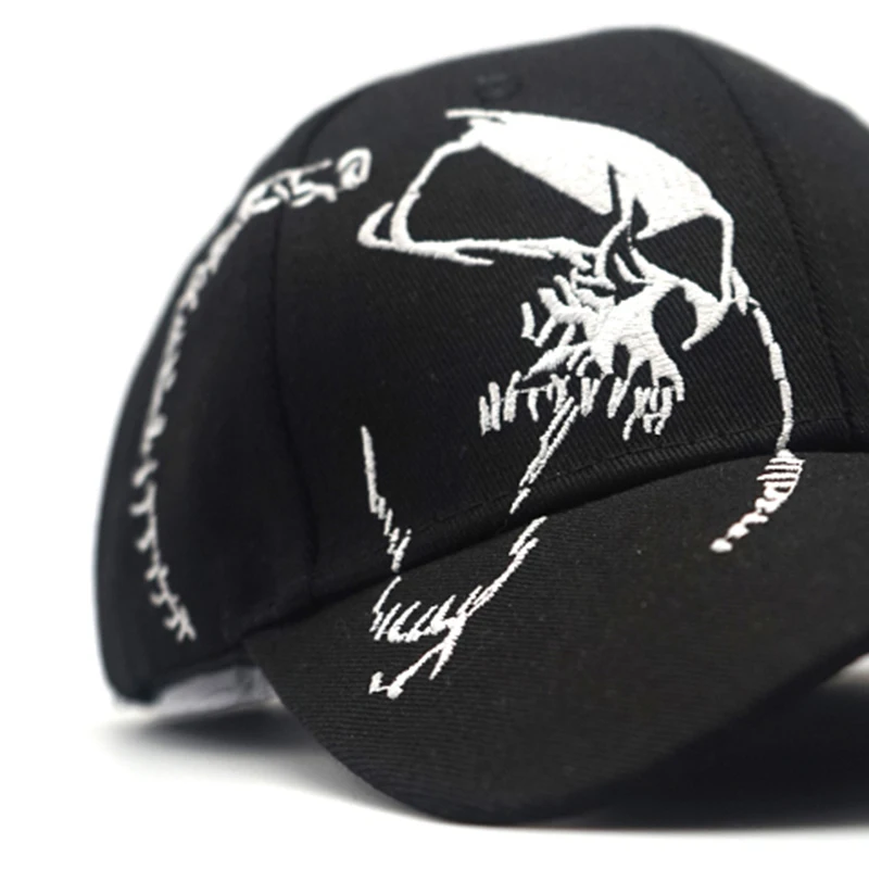 Модная бейсболка, высокое качество, хлопок, snapback, Череп, вышивка, шапки, унисекс, Спортивная, для улицы, для женщин, мужчин, кепка s