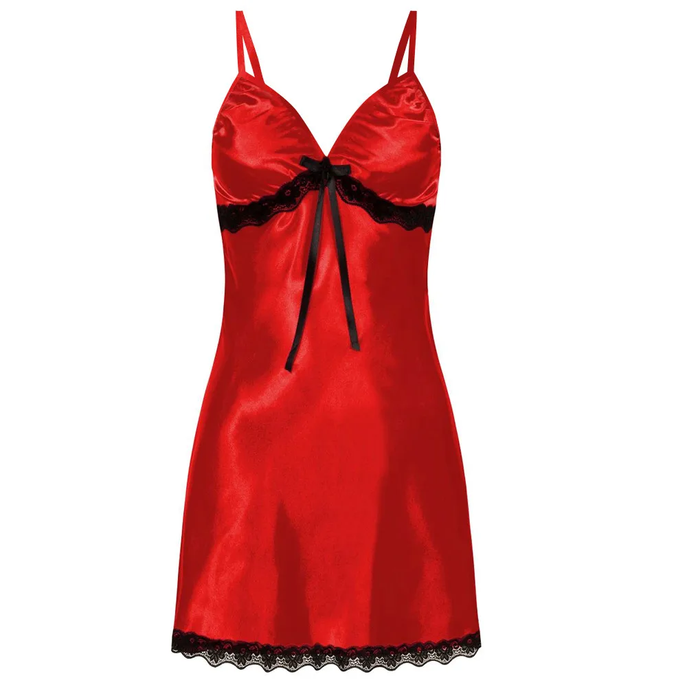 Womens Nighte Dress Plus Size Lace Bow Lingerie Babydoll Nightwear Sleepskirt Comfortable Sleep Wear Clothes S!#65 | Женская одежда