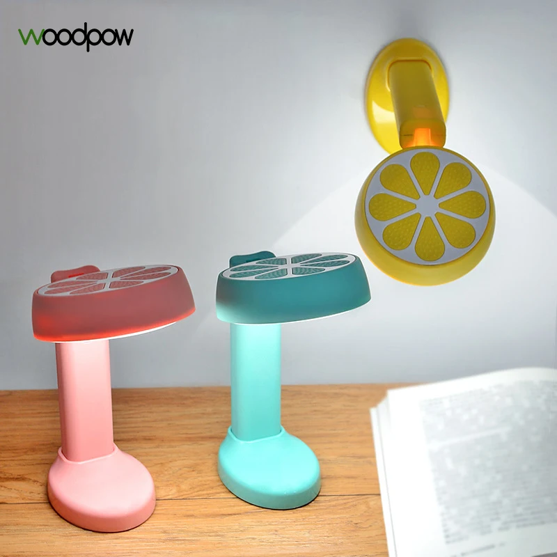 Woodpow лимон отделимые Настольная лампа Защита глаз чтение Складная USB