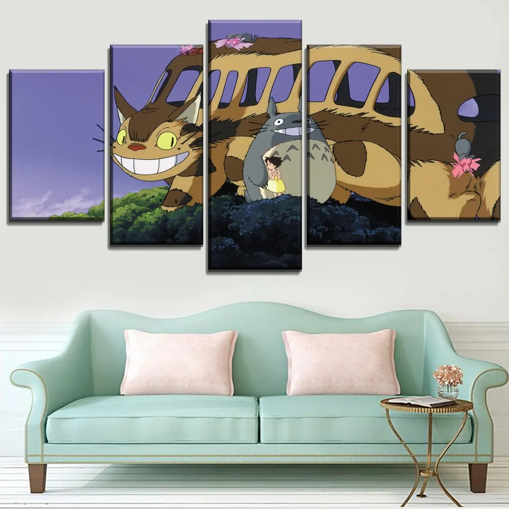 Картины для дома декоративный холст Catbus и Totoro 1 шт. мультяшный фильм мой сосед