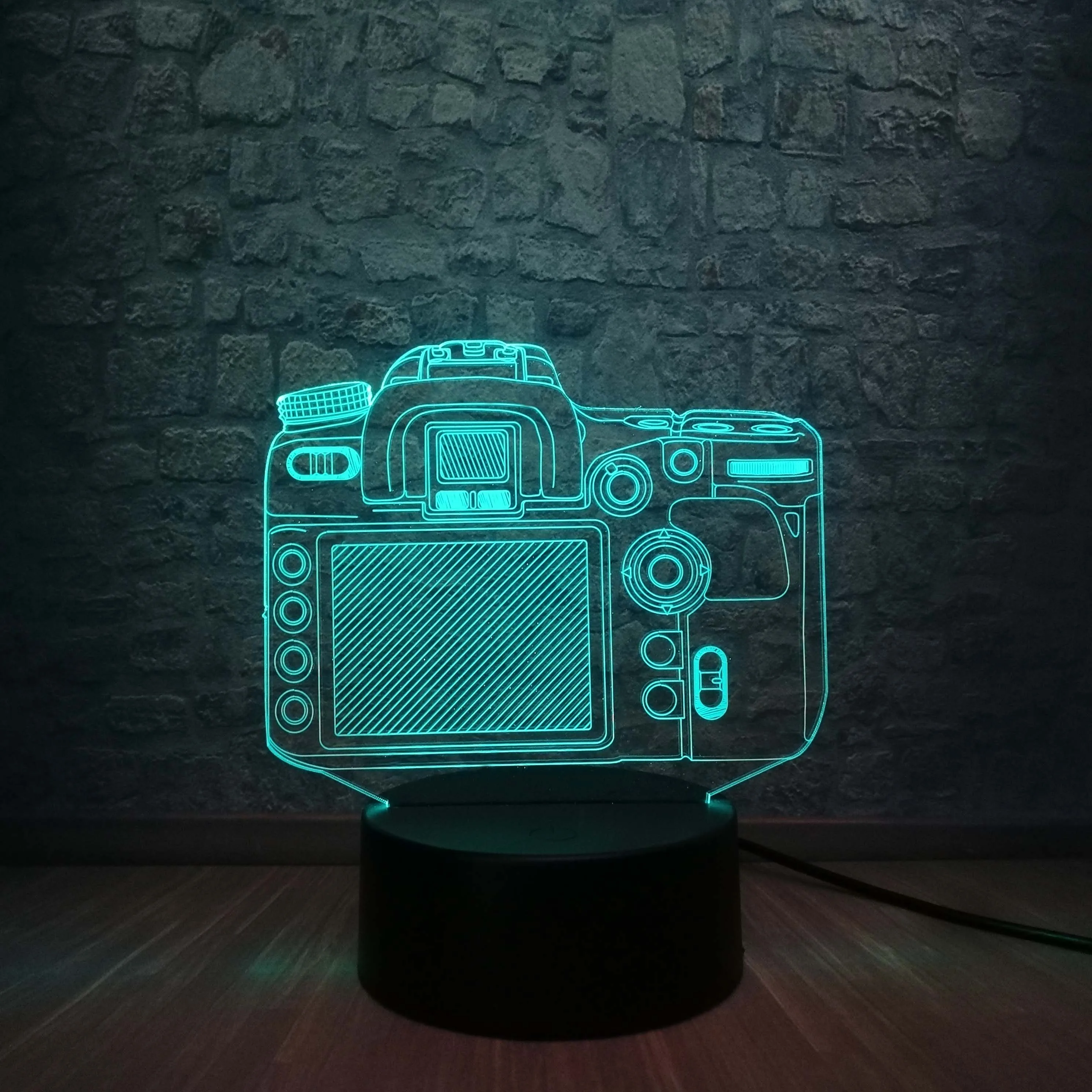 3D камера Сенсорный светодиодный светильник 7 цветов Ночной иллюзия прикроватный