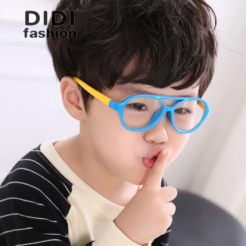 Детская пластиковая титановая оправа без объектива TR90 очки для пилота мальчиков