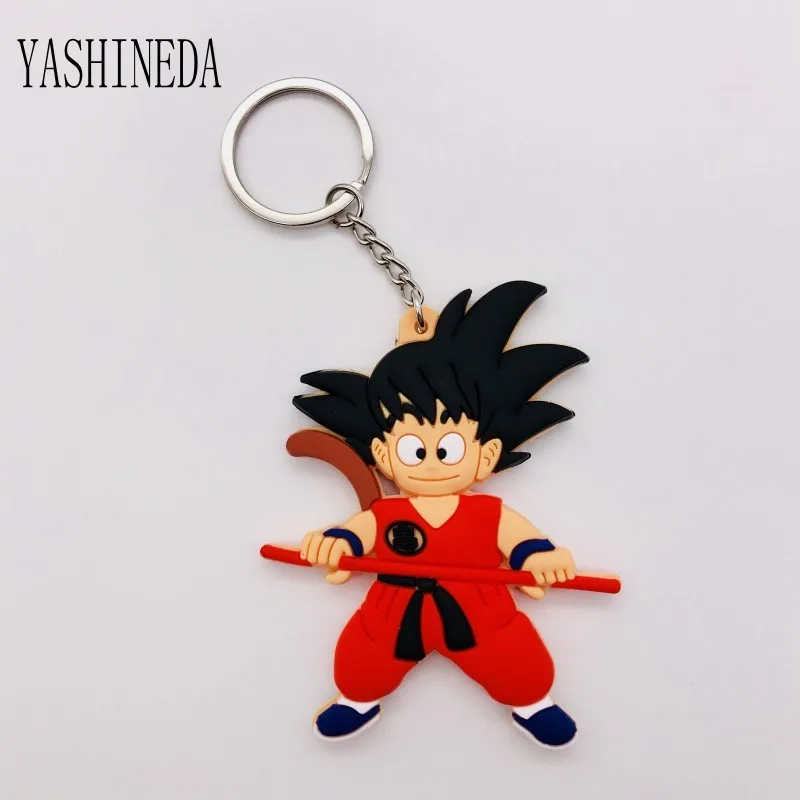 1001-A14 10 шт. мягкий силиконовый брелок с надписью Dragon Ball ПВХ Goku Vegeta аниме Рисунок 3D двухсторонний брелок для ключей детский брелок подарок - Цвет: 1001-A14