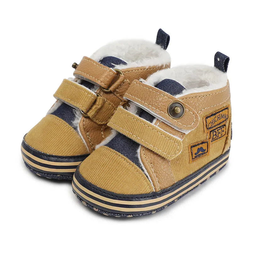 Light brown Детская обувь для новорожденных мальчиков и девочек 0-18 месяцев ботиночки для малышей искусственная кожа осень зима теплая мягкая подошва Мокасины moccs - Цвет: Light brown