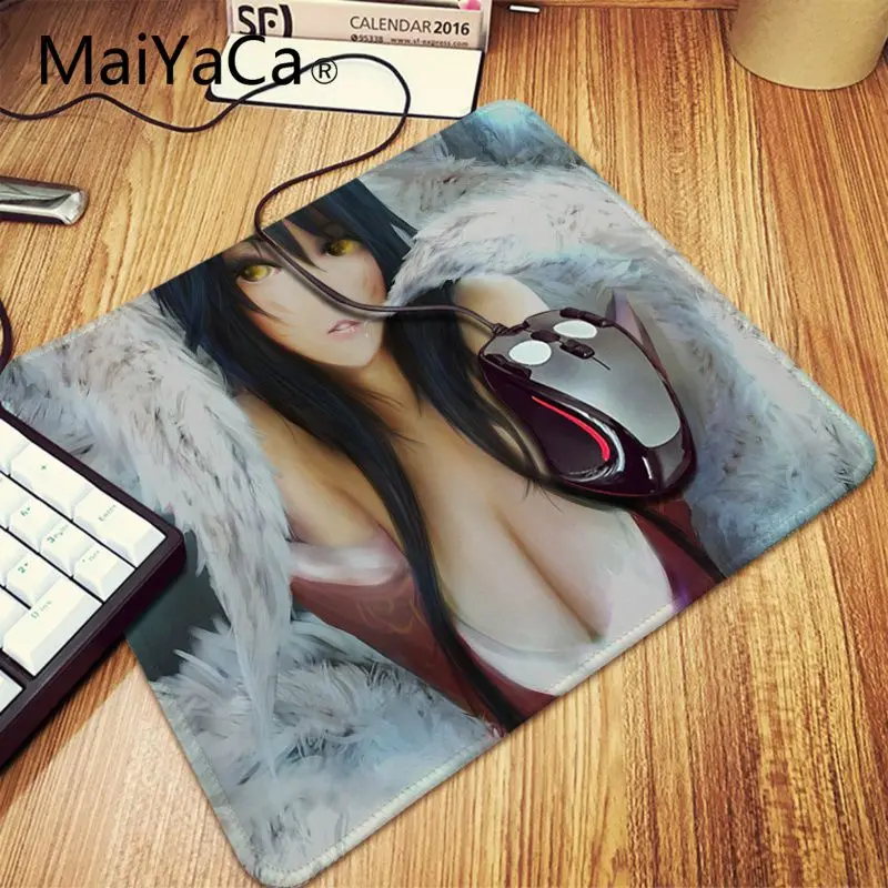 Lock Edge 18x22cm Maiyaca Ahri League of Legends, игровой коврик для мыши из натурального каучука, Настольный коврик, игровой плеер, стол для ноутбука, резиновый коврик для мышки в стиле аниме - Цвет: Lock Edge 18x22cm