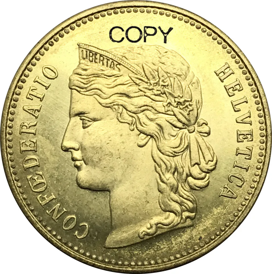 Швейцарская Конфедерация Gondo золотые 20 франков 1893 B латунные копировальные