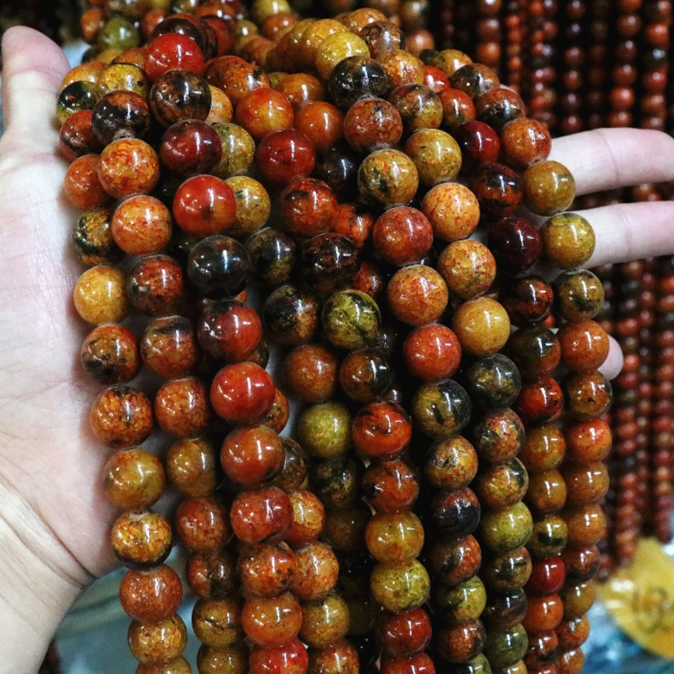 4mm6mm8mm10mm12mm недавно окрашивания оранжевый камень хризоколла 8 мм Камень Феникса