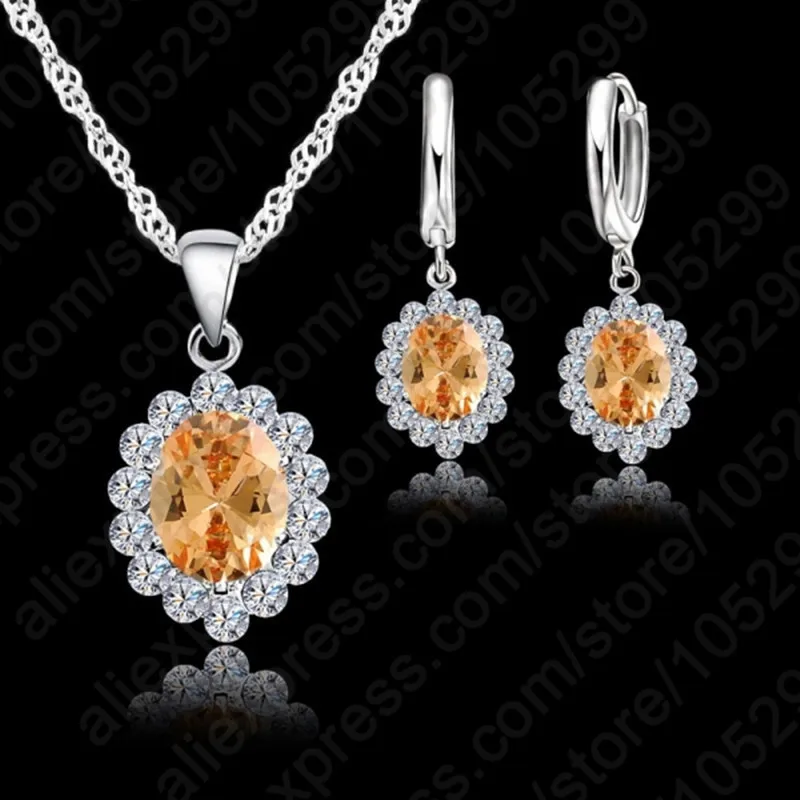 Женское ожерелье из серебра 925 пробы 6 цветов|jewelry display set|set trimjewelry set |