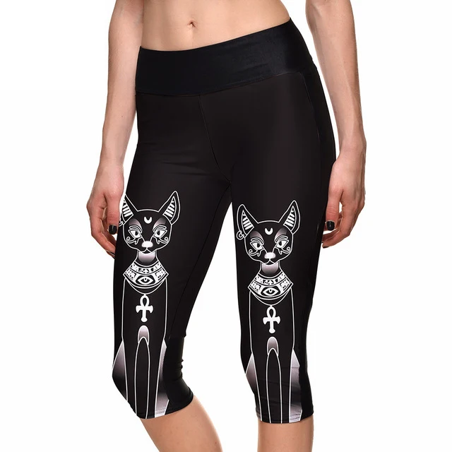 Новинка сексуальные женские штаны с 7 точками модные Мультяшные животные кошка