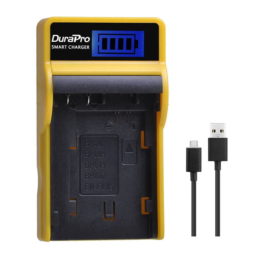 DuraPro 2pc1900mAh EN EL15 литий ионная батарея + LCD USB зарядное устройство для Nikon D800E D800 D600 D7100