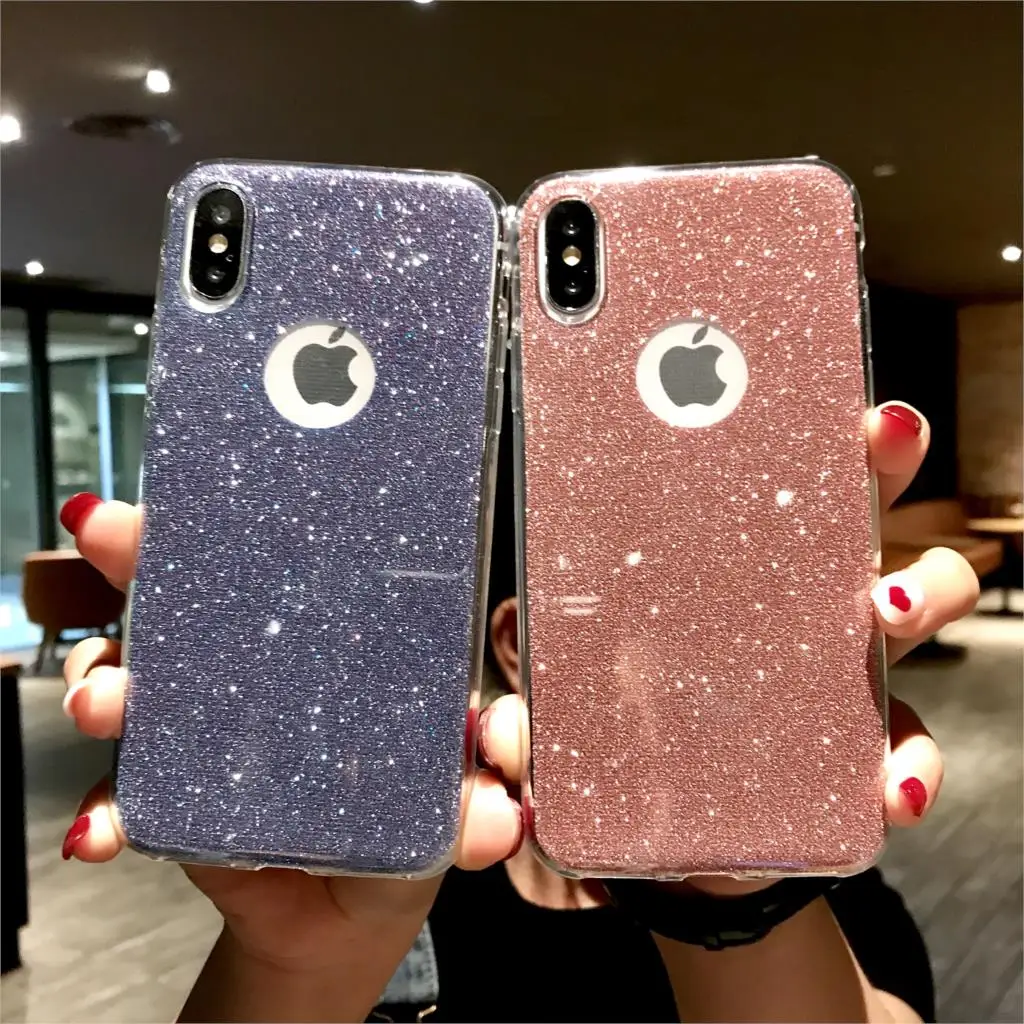 Ультратонкий Блестящий силиконовый чехол из ТПУ для iphone XS MAX Мягкий защитный XR X SE