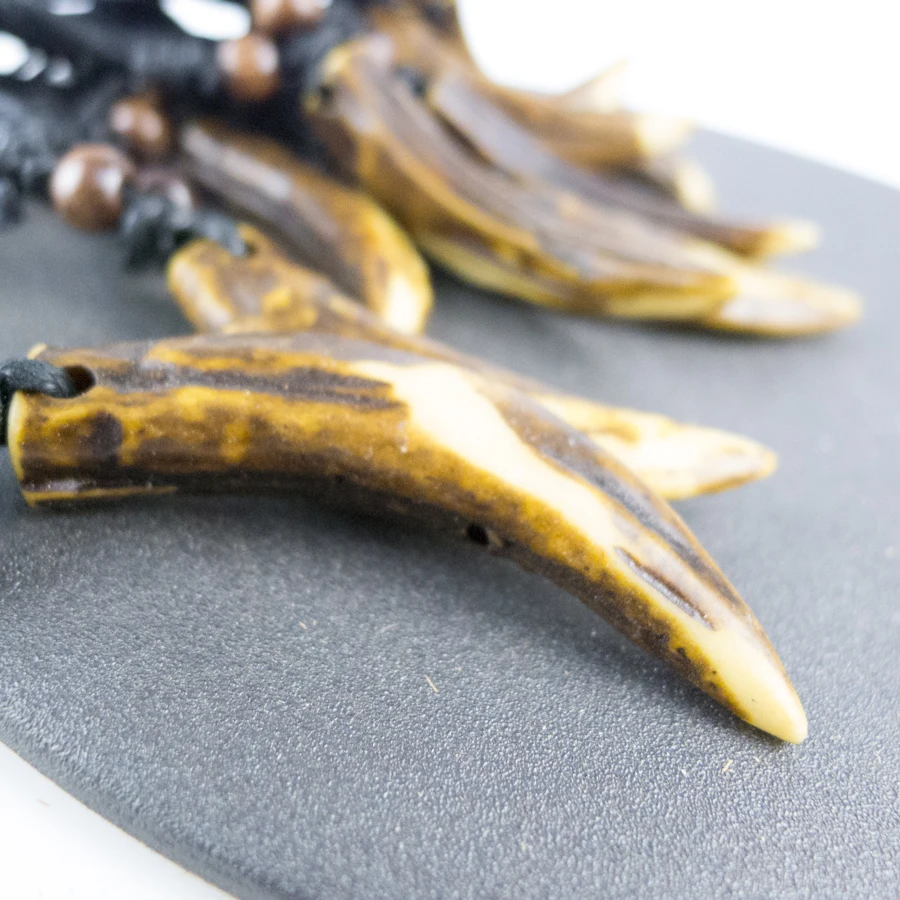 Мужское винтажное ожерелье с кулоном резьбой по материал из кости яка